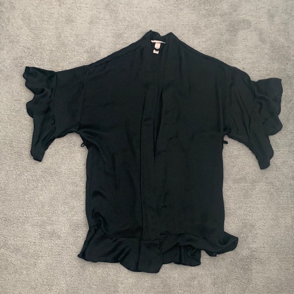 Victoria Secret Black Silk Robe Size M/L Worn Once